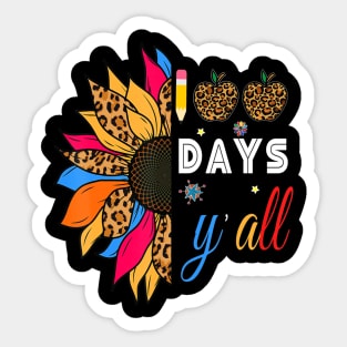 100th days y'all Virtual 100th Day of School sunflower kids Sticker